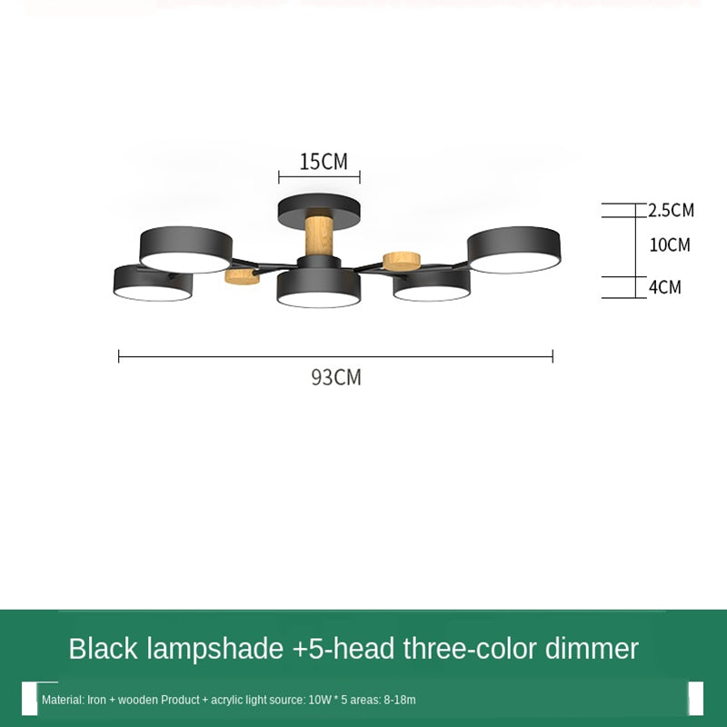 Lámpara de techo LED para sala de estar Macaron de registro simple nórdico