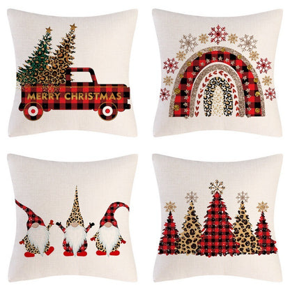 Home Decoration Christmas Pillow Cover Four-piece Set