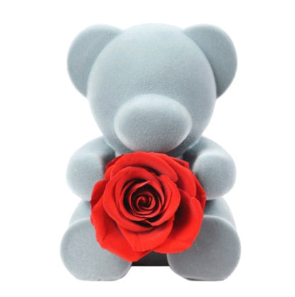 Oso de rosa de la vida eterna Oso de flores Oso de amor Enseña Regalo de Navidad Muñeca Oso