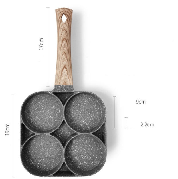 Poêle à omelette à quatre trous, poêle antiadhésive