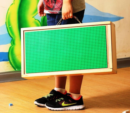 Table de jeu de rangement compatible avec les blocs, tableau pliant en bois sur mesure pour enfants