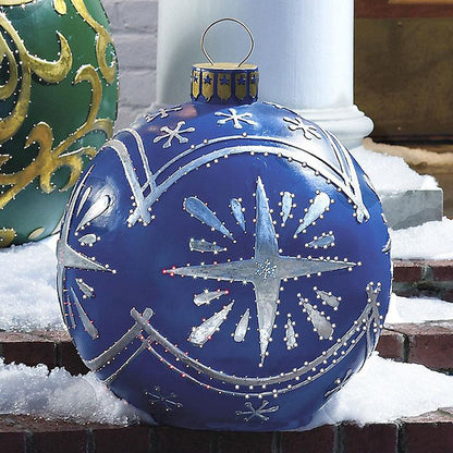 Boule de décoration de Noël en PVC pour l'extérieur 60 cm, boule gonflable décorée en PVC, grosses boules géantes pour décorations d'arbre de Noël, boule de jouet