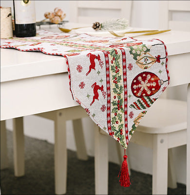 Bandera de mesa de tela tejida para adornos navideños