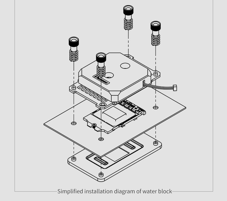 Cabezal de refrigeración por agua para CPU con microcanal de agua tipo chorro