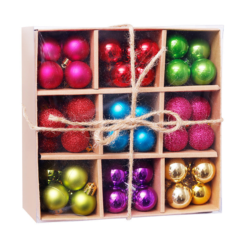 Juego de caja de regalo con 99 bolas de decoración navideña de 3 cm