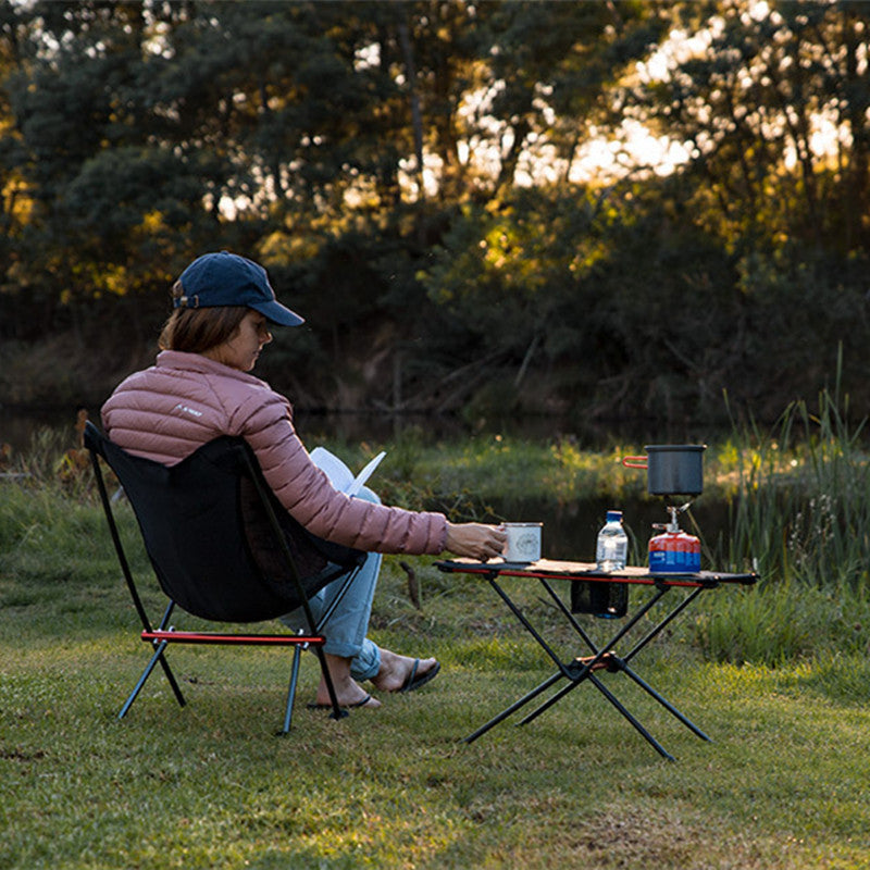 Mesa plegable al aire libre de aleación de aluminio para acampar con barbacoa