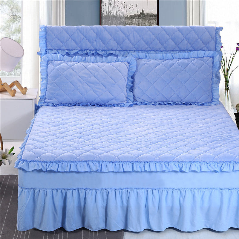 Solid color bed cover