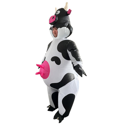 Disfraz de cosplay para fiesta, divertido disfraz de vaca Bobo, ropa inflable