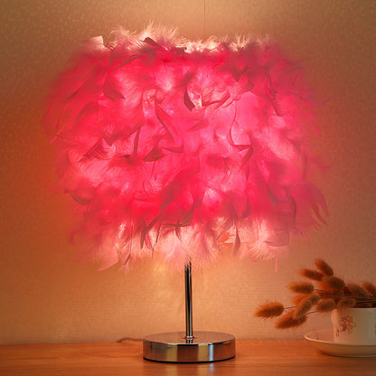 Veilleuse girly mignonne pour chambre à coucher en plumes