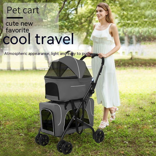 Carrito plegable ligero para perros pequeños y gatos