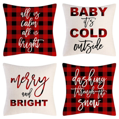 Home Decoration Christmas Pillow Cover Four-piece Set