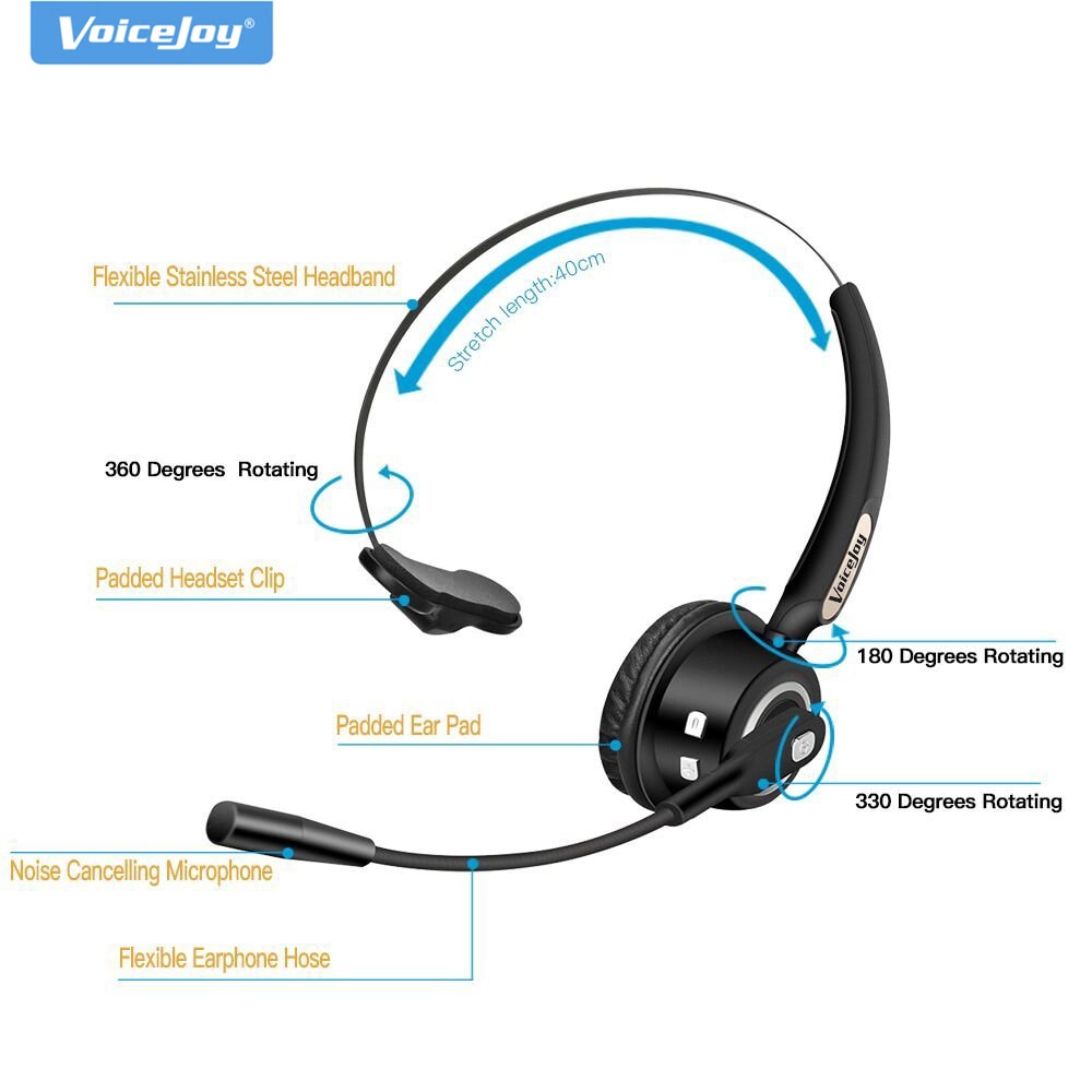 Truck Driver Headset Bluetooth Phone Headset With Microphone Office Bluetooth Headset With Noise Canceling Bluetooth Headphones