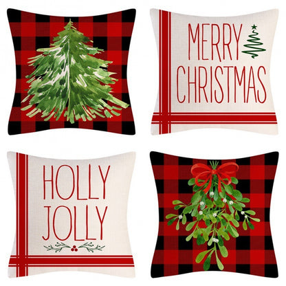 Home Decoration Christmas Pillow Cover Four-piece Set