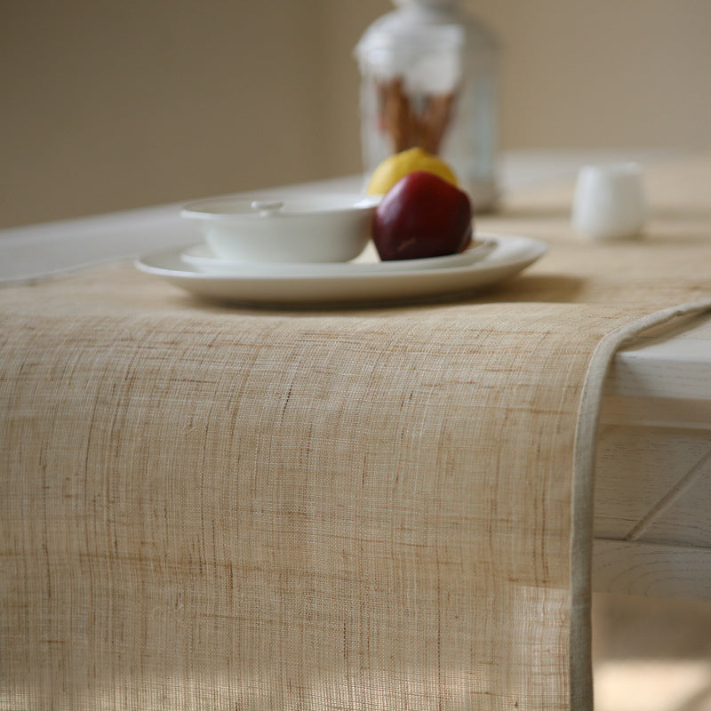 Rustic Handmade Pure Linen Woven Table Runner American Jane