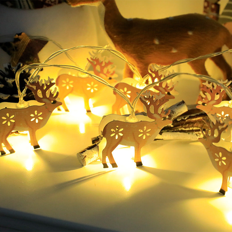 Guirlande lumineuse LED de Noël Père Noël Elk Bonhomme de neige Ornement de Noël Guirlande lumineuse Décorations de Noël Nouvel An Navidad Cadeau