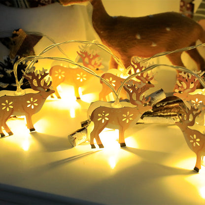 Guirlande lumineuse LED de Noël Père Noël Elk Bonhomme de neige Ornement de Noël Guirlande lumineuse Décorations de Noël Nouvel An Navidad Cadeau