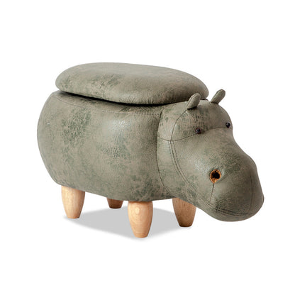 Tabouret animal de dessin animé de veau créatif à la porte de la maison