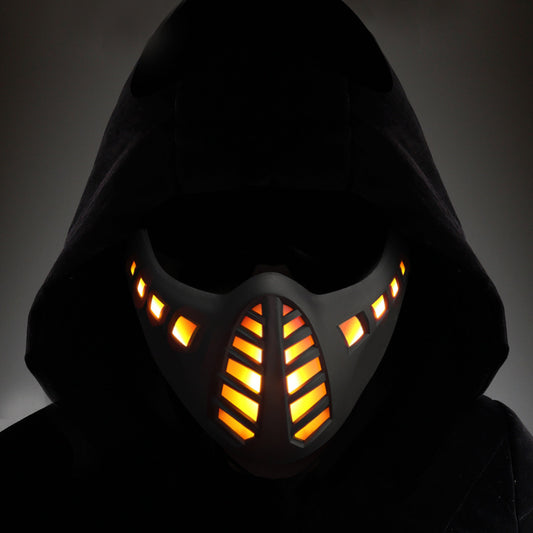 Masque demi-visage à LED pour le carnaval d'Halloween