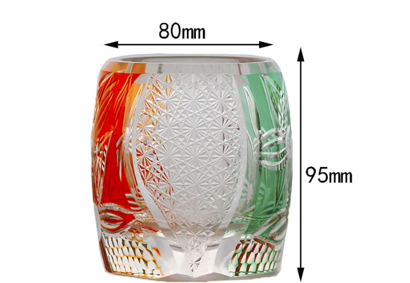 Gobelet à whisky en verre de cristal sculpté à la main, style japonais Edo, doux et luxueux, rétro