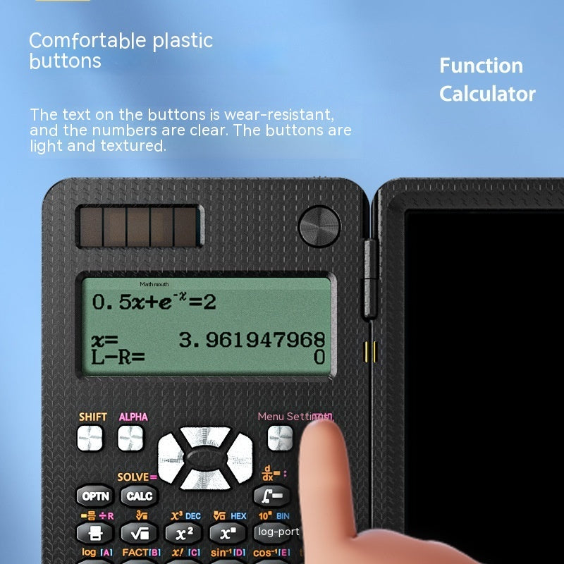 Calculatrices scientifiques pliables 2 en 1, tablette d'écriture manuscrite, fonction d'apprentissage, calculatrice scientifique de bureau pliable