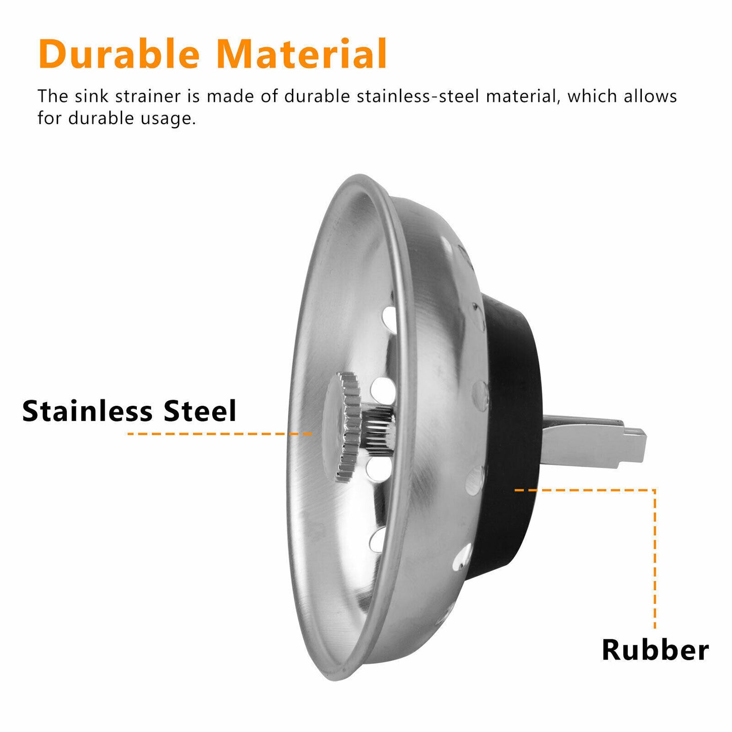 Bouchon pour canalisation d'évier de cuisine domestique en acier inoxydable, 2 pièces, panier, filtre, bouchon de déchets