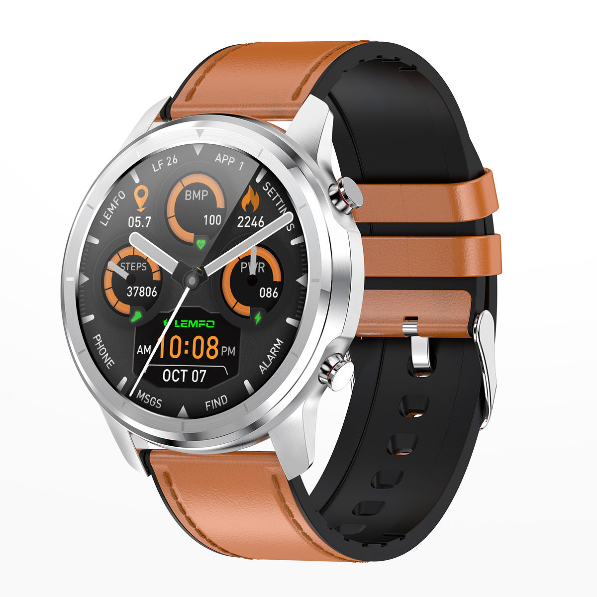 Full circle full touch high-definition IPS color screen multi-function heart rate smart watch