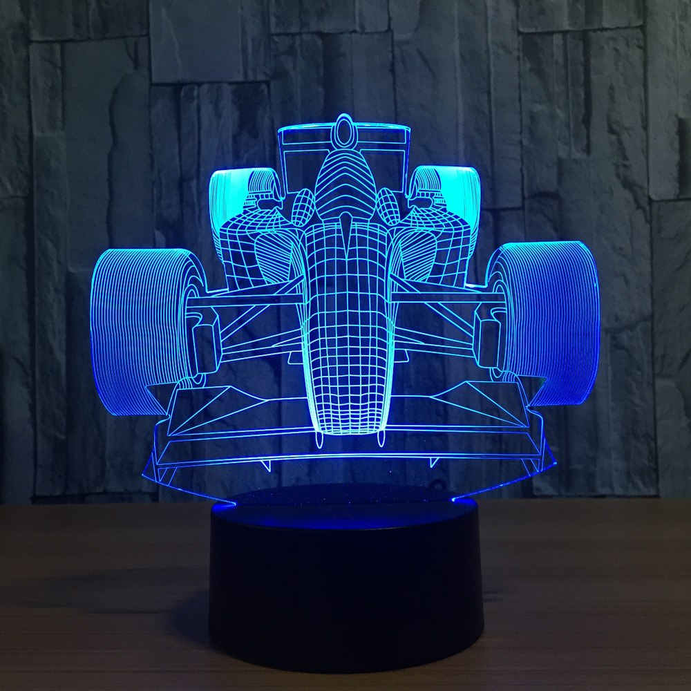 3D light creative colorful touch charging LED visual light gift atmosphere table lamp racing