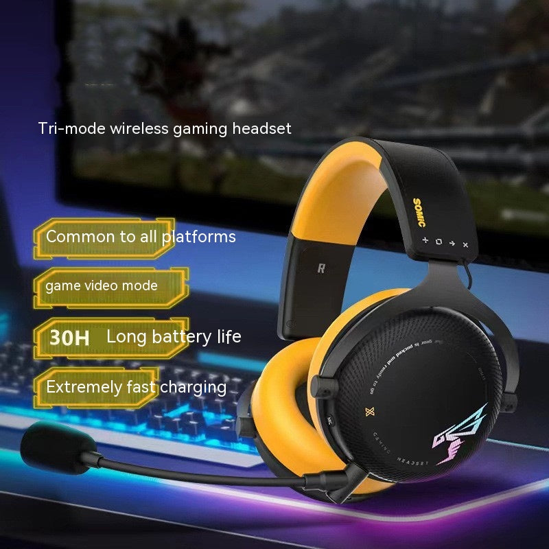 Casque d'écoute sans fil Bluetooth à trois modes G760 monté sur la tête