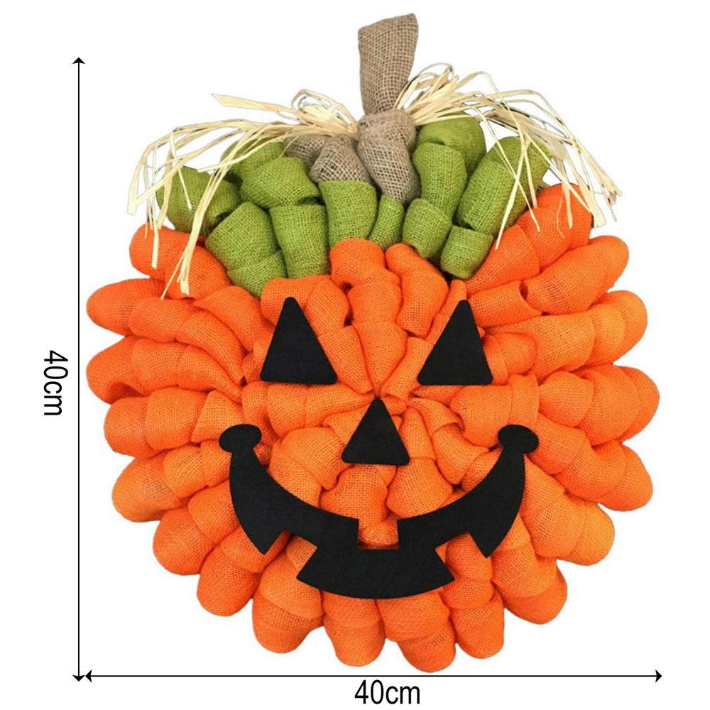 Guirnalda de calabaza de otoño para Halloween, colgante artificial para puerta delantera