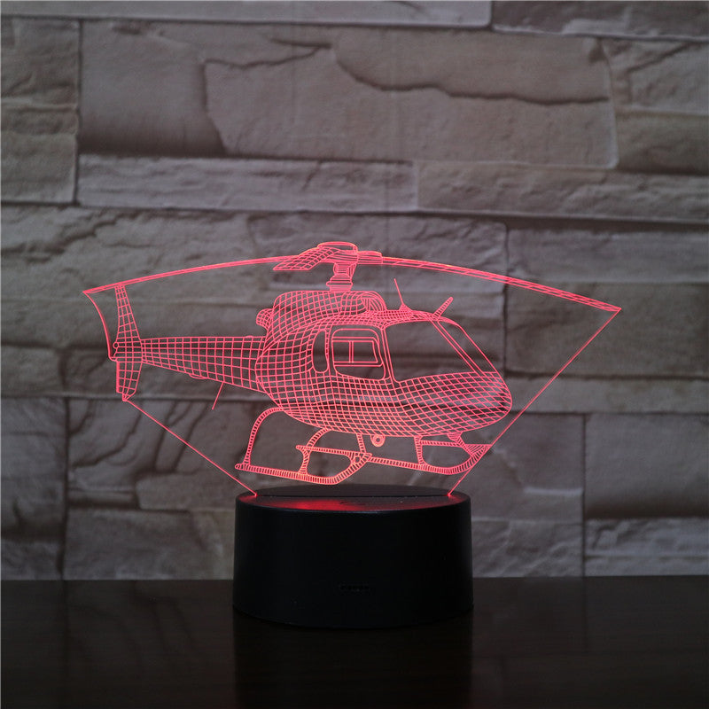 Helicopter series 3D night light colorful touch led desk lamp