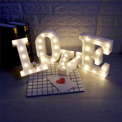 26 Letters White LED Night Light Marquee Sign Alphabet Lamp