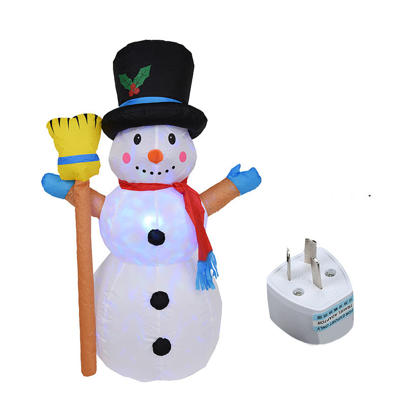 Muñeco de nieve inflable con luz LED, muñeco de nieve navideño colorido, muñeco de aire giratorio, juguetes para fiestas en el hogar, accesorio para vacaciones