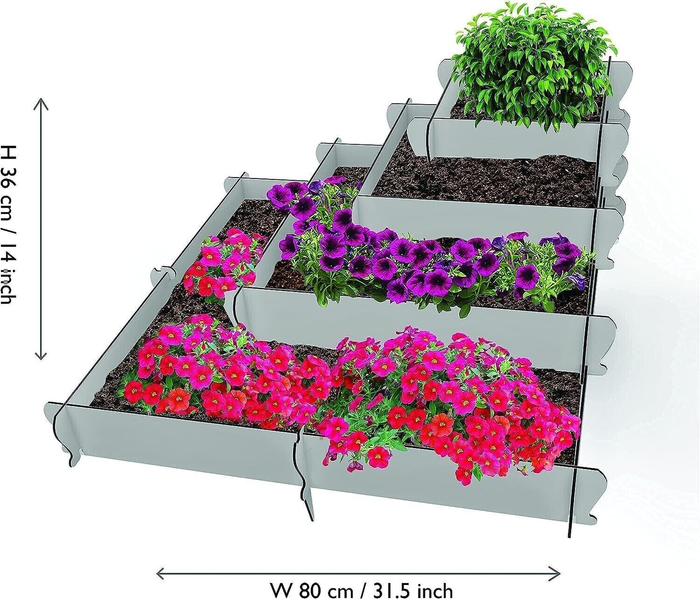 Cama De Jardín Elevada Con Verduras Flores Flores Hierbas Jardinera Cerca Al Aire Libre