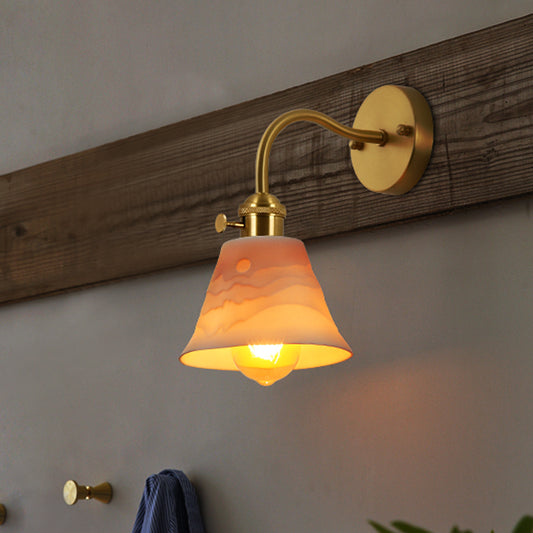 Japanese Retro Nordic Simple Bedside Brass Wall Lamp