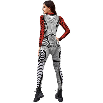 Costume de scène Catsuit une pièce pour femme Halloween