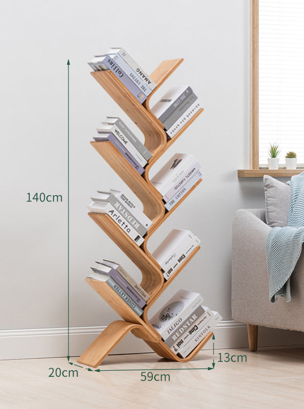 Bamboo Court Floor To Floor Bookshelf For Simple Storage And Multiple Layers