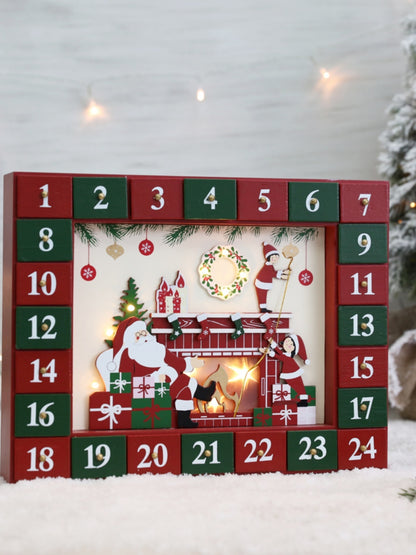 Christmas Countdown Lamp Fireplace Calendar Cabinet Decorations