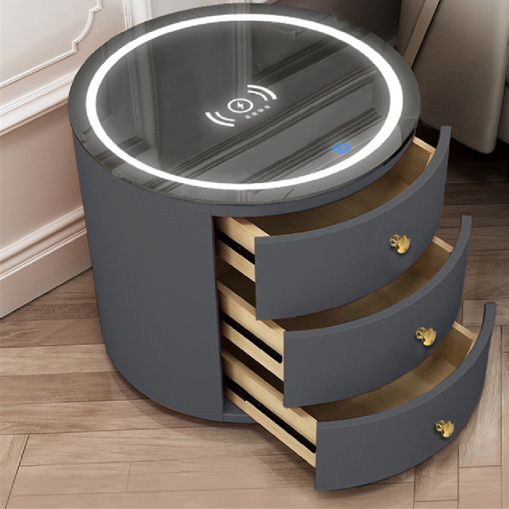 Round Bedside Table Intelligent Multi-function Audio Cabinet