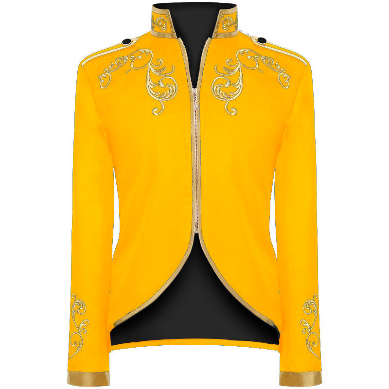 Chaqueta de moda para hombre de Halloween, chaqueta deportiva con bordado dorado del príncipe de la corte