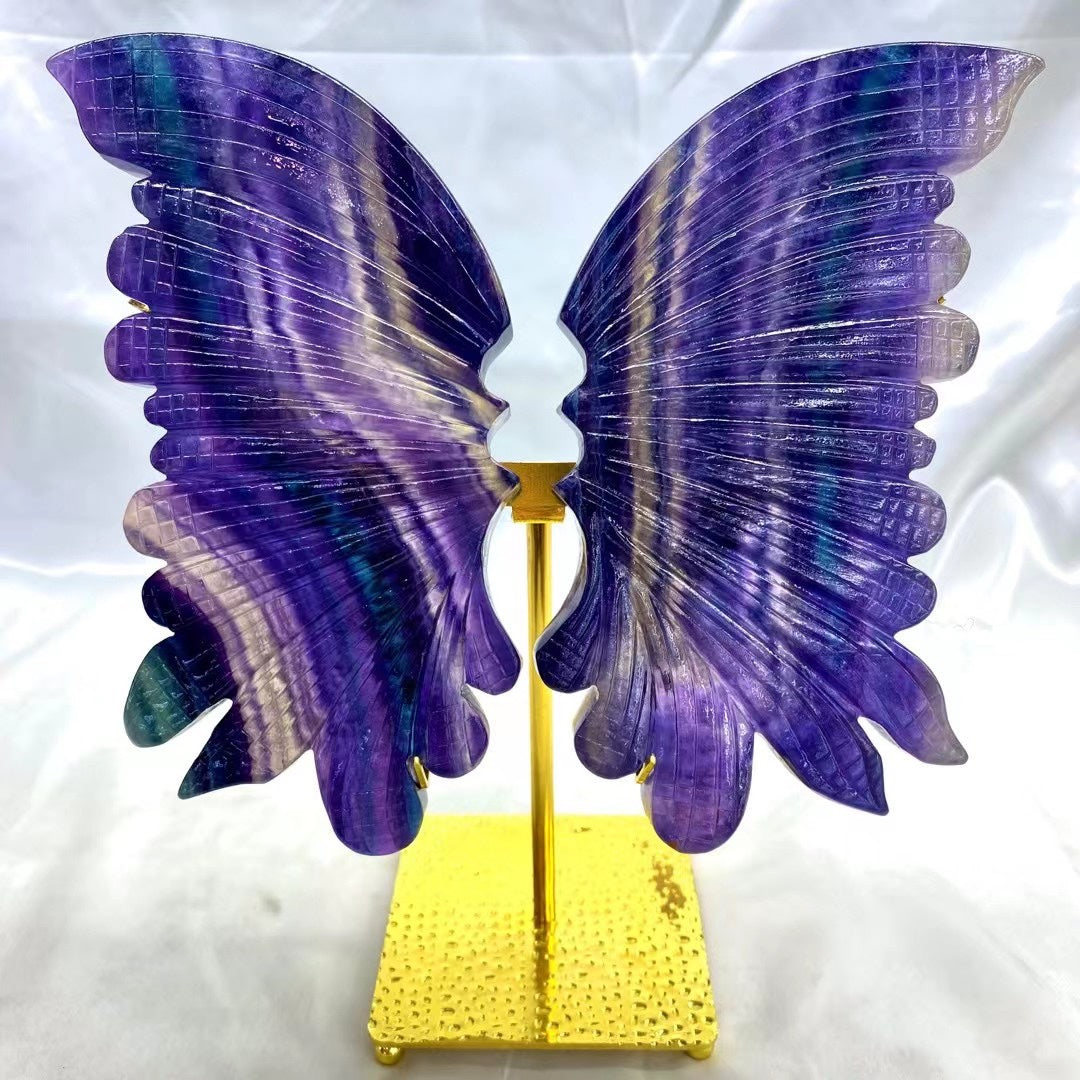 Natural Colorful Butterfly And Fluorite Wings