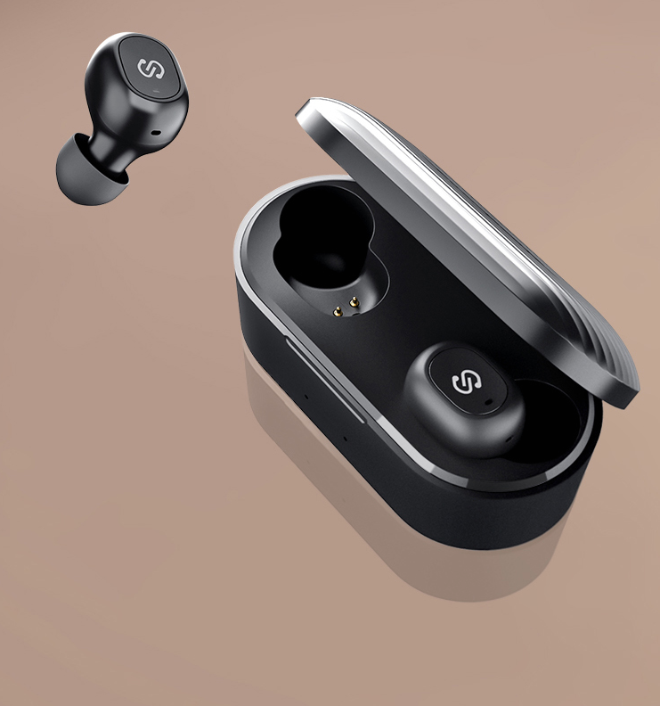 Auriculares Bluetooth realmente inalámbricos binaurales.