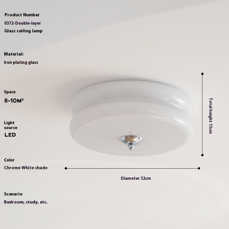 Lampe de plafond médiévale en verre crème de style français