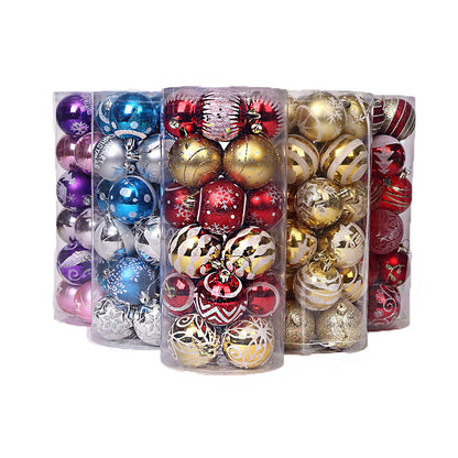 Decoration 6cm24 Colorful Painted Transparent Balls Christmas Ball Set