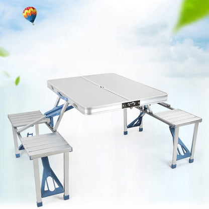 Table et chaise pliantes d'extérieur d'une seule pièce, Table pliante en alliage d'aluminium, vente en gros, Barbecue, ménage, Camping, Table et chaise portables en alliage d'aluminium