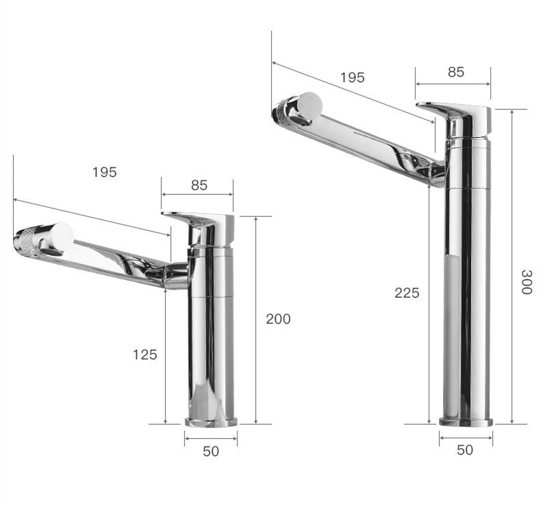 Robinet d'eau chaude et froide pour lavabo tout en cuivre