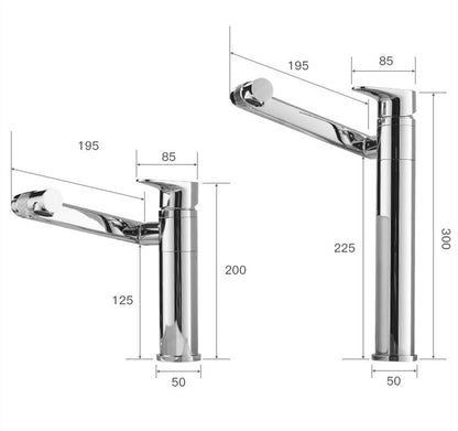 Robinet d'eau chaude et froide pour lavabo tout en cuivre