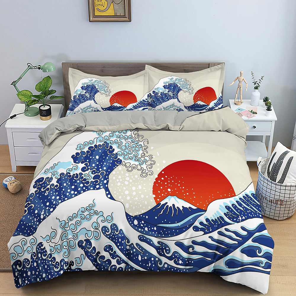 Cross-border Amazon Three-piece Bed Set Home Textile Four-piece Set Basketball Quilt Cover Thick Twill Wish