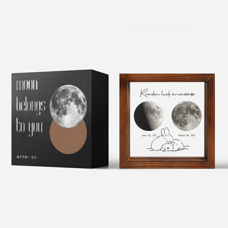 Cadre de lune transparent personnalisé pour les couples le jour de la naissance