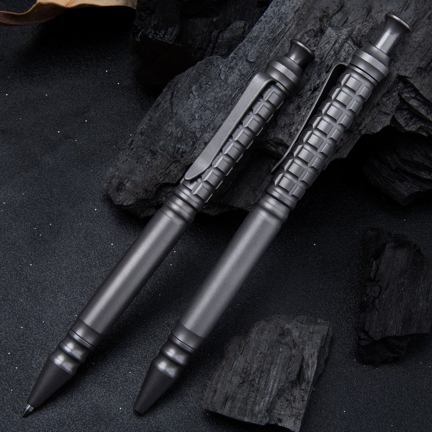 On-the-go Decompression Push-action Pen Titanium Tactical