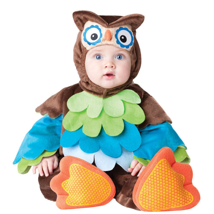 INS Hot Halloween Animal Dress Up Cosplay Infant Peacock Girafe Hibou Dinosaure Dress Up Vêtements